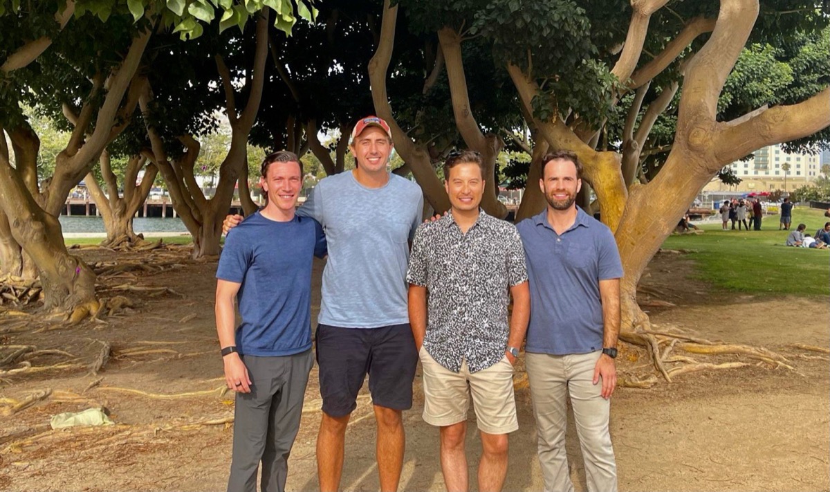 Left to right: David Perell, Will Mannon, Tiago Forte, and Billy Broas in San Diego, 2021